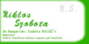 miklos szobota business card